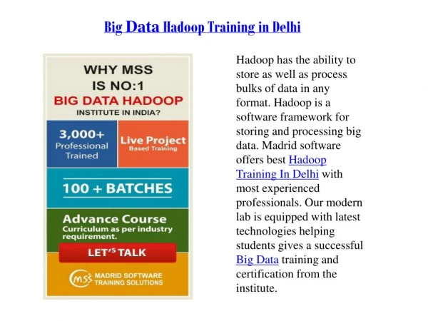 big data hadoop training in delhi