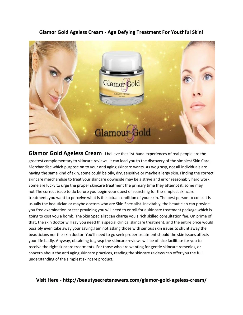 glamor gold ageless cream age defying treatment