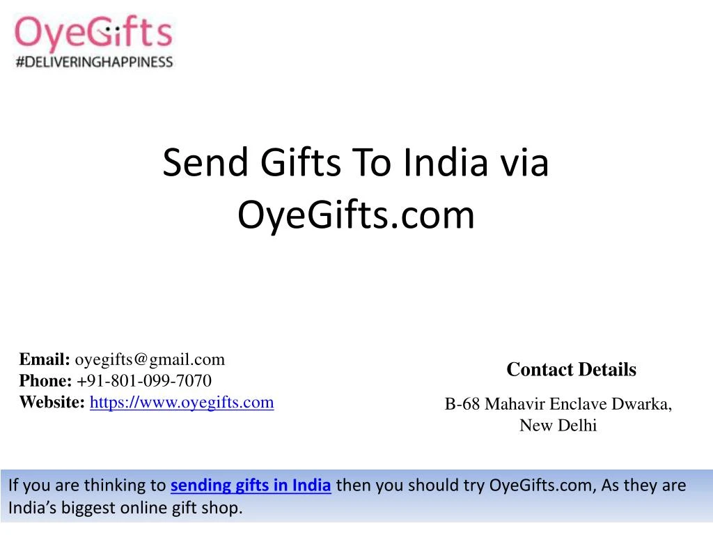 send gifts to india via oyegifts com