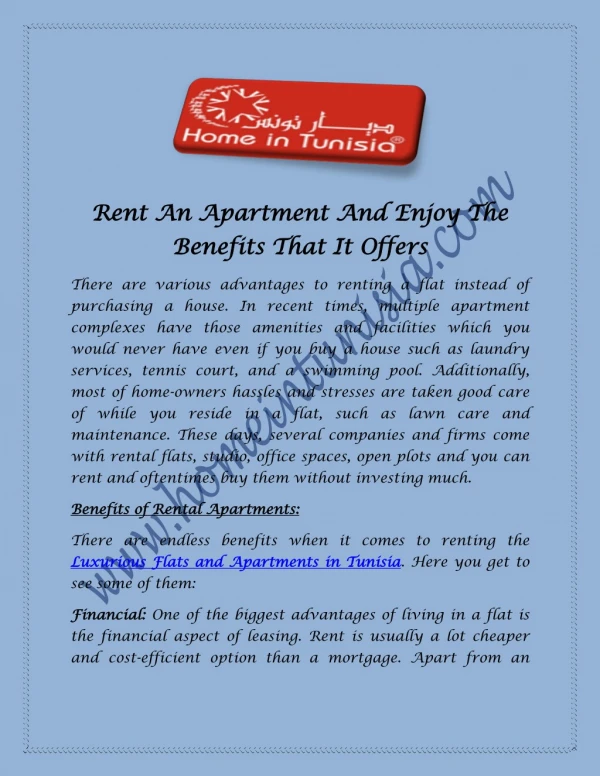 Best The Office Space For Rent in Tunisia