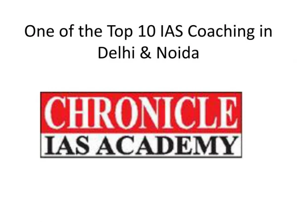 IAS Coaching Institute in Noida