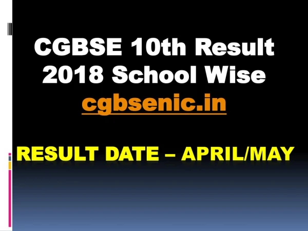 CGBSE 10th class Result 2018
