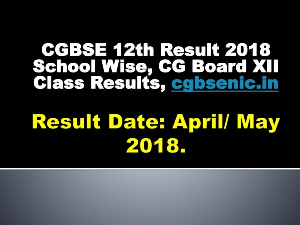 CGBSE 12th class Result 2018