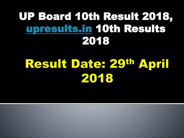 UP Board 10th class Result 2018