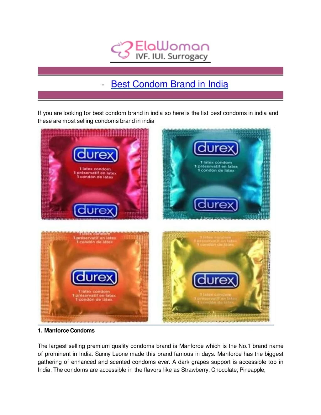best condom brand in india