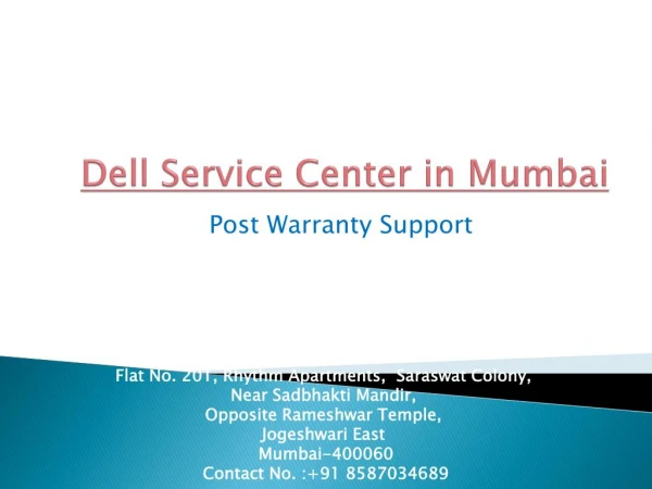 DELL LAPTOP SERVICE CENTER IN Malad West MUMBAI