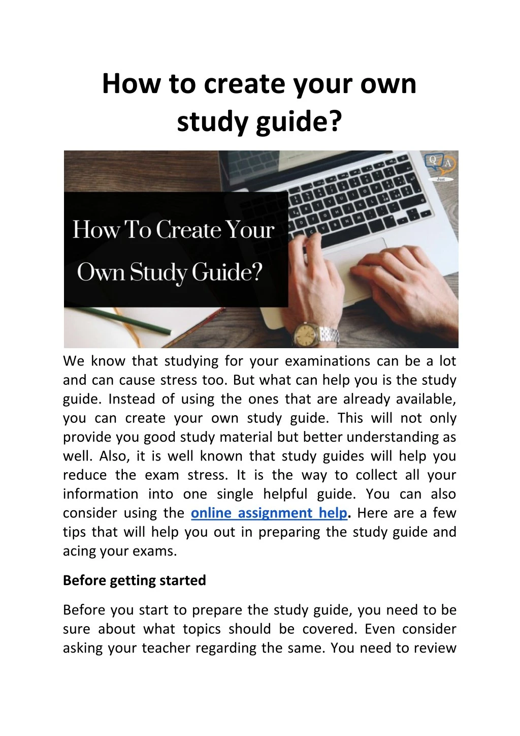 how to create your own study guide