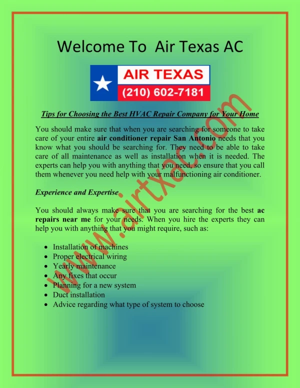 Air conditioner repair San Antonio - Airtxac.com