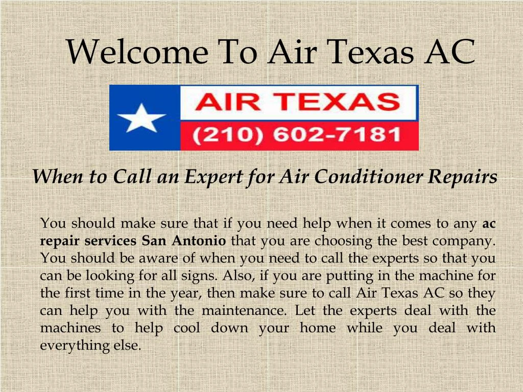 welcome to air texas ac
