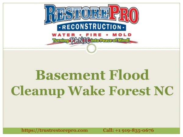 Basement Flood Cleanup Wake Forest NC