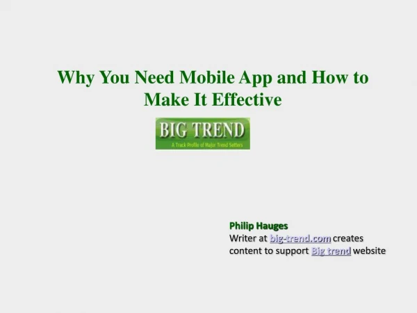 Why You Need Mobile App and How to Make It Effective