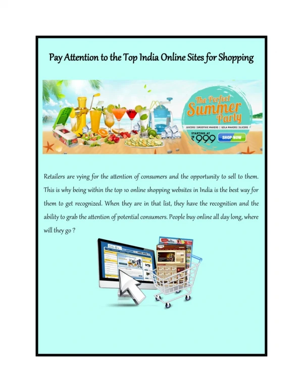 Pay Attention to the Top India Online Sites for Shopping