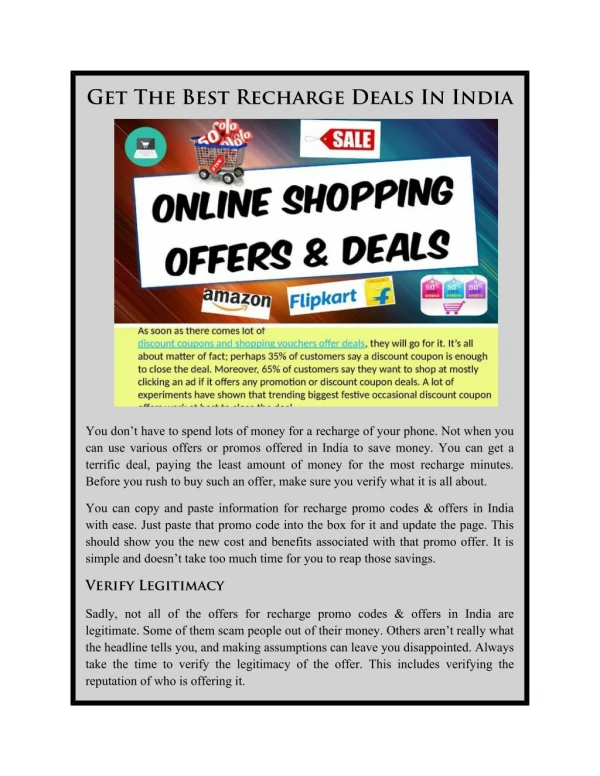 Get the Best Recharge Deals in India