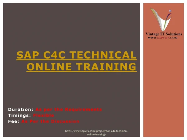 SAP C4C Technical Course Content PPT