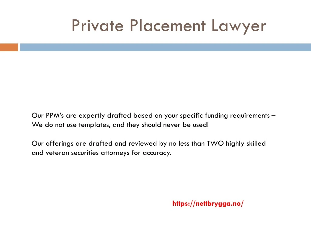 private placement lawyer