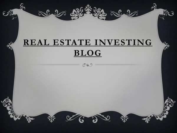 Getting Started In Real Estate Investing