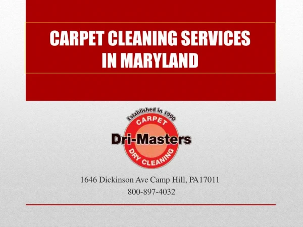 Carpet Cleaning Services In Maryland