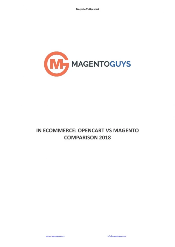 Complete Magento Vs Opencart Comparison in Ecommerce 2018
