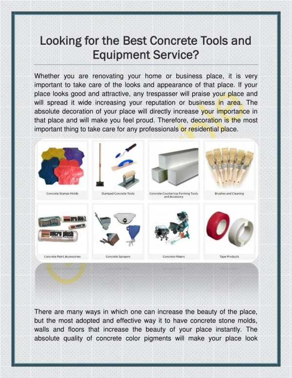 looking for the best concrete tools and looking