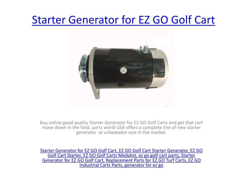 starter generator for ez go golf cart