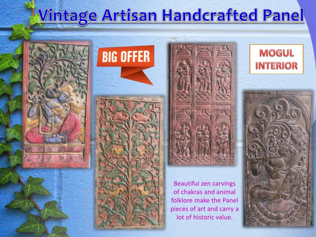 vintage artisan handcrafted panel
