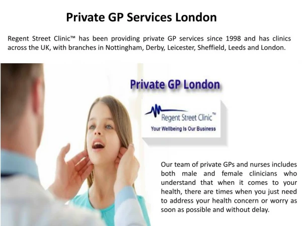 Private GP Services London