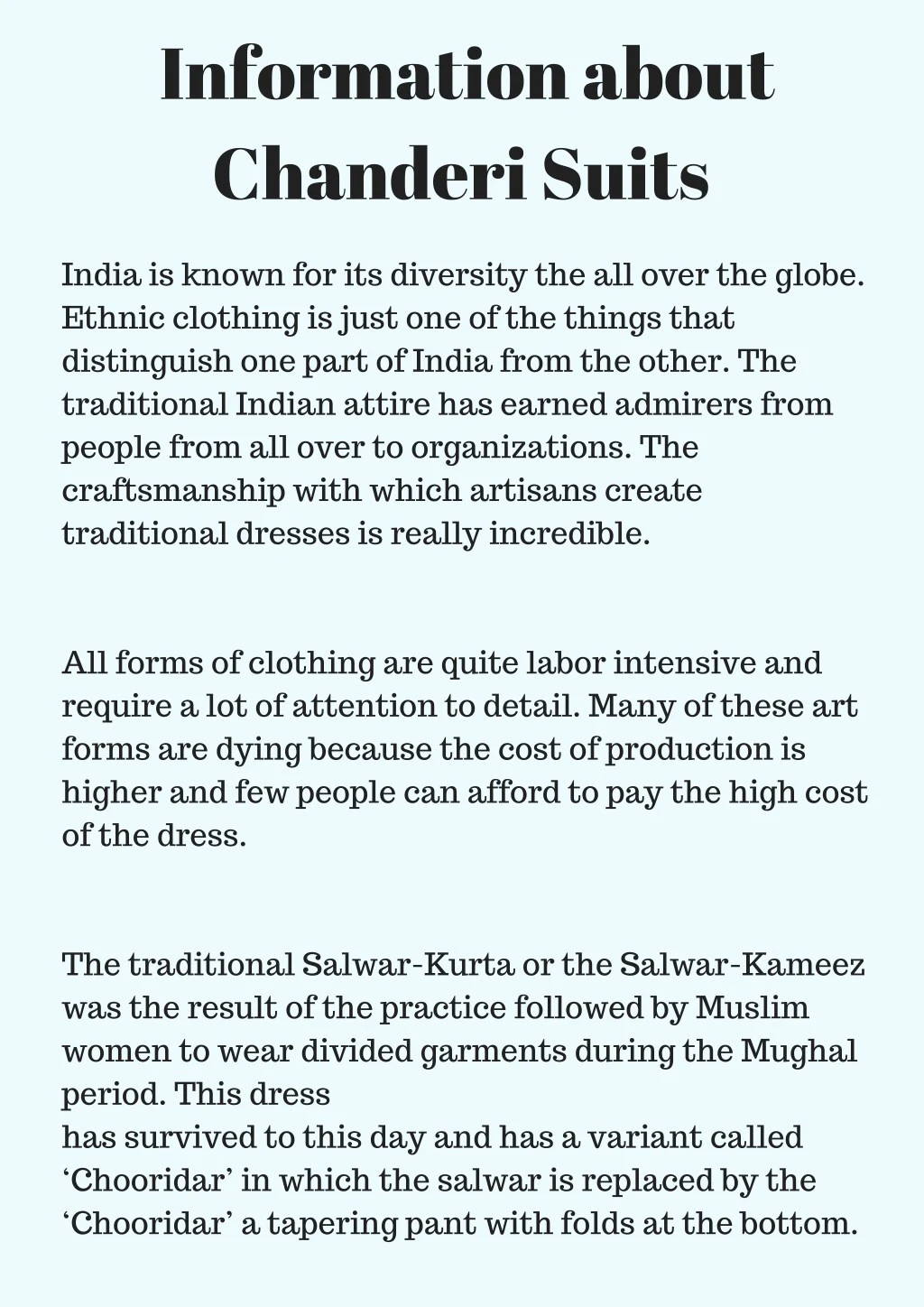 information about chanderi suits