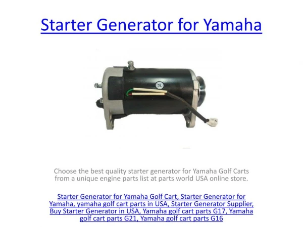 Starter Generator for Yamaha Golf Cart
