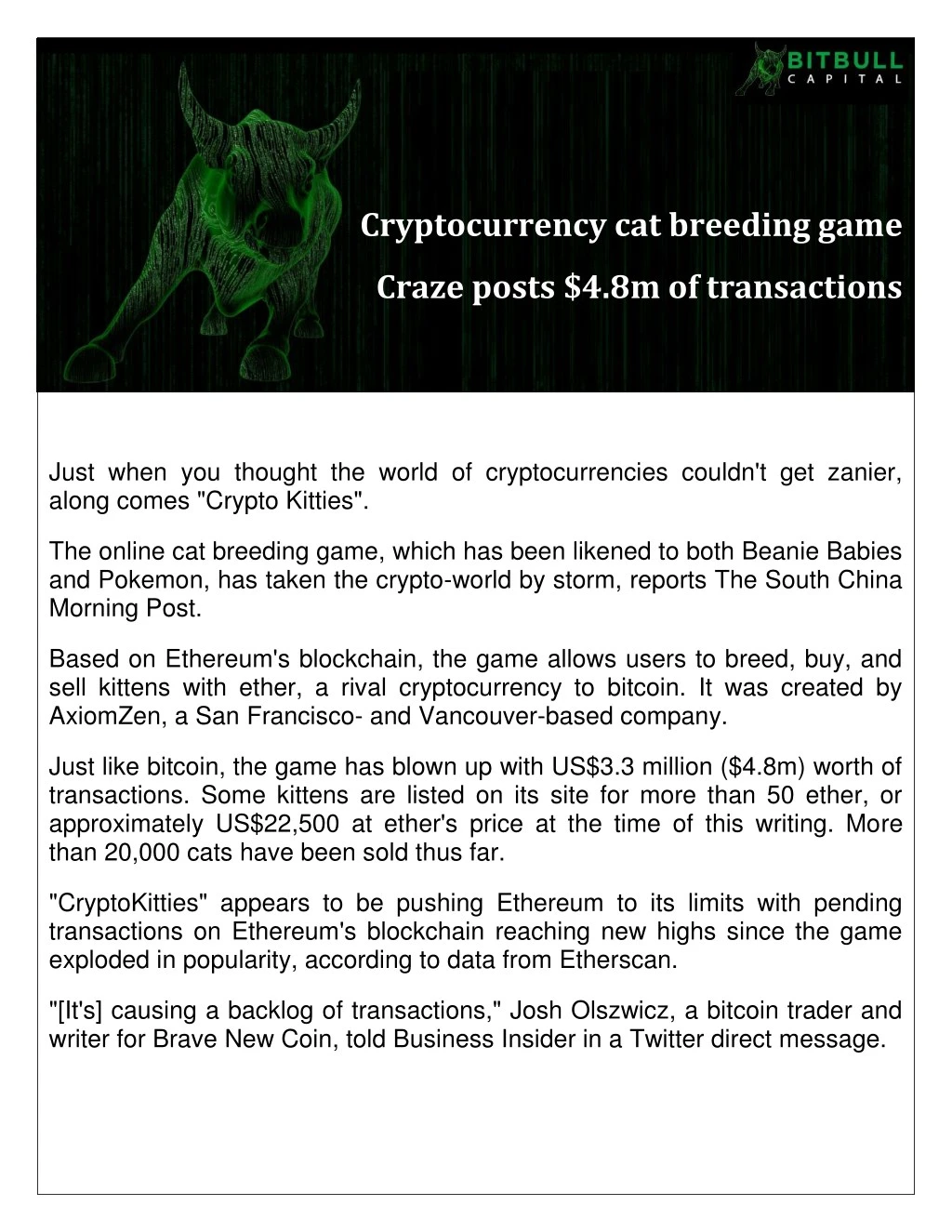 cryptocurrency cat breeding game