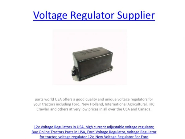 Voltage Regulator Supplier