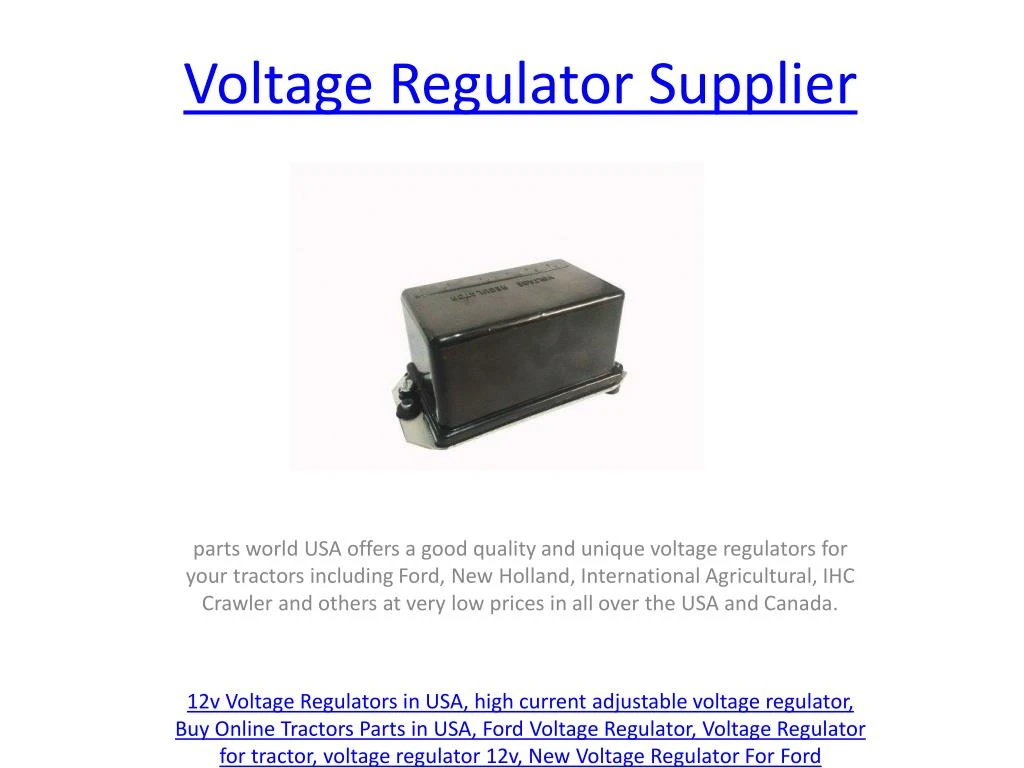 voltage regulator supplier