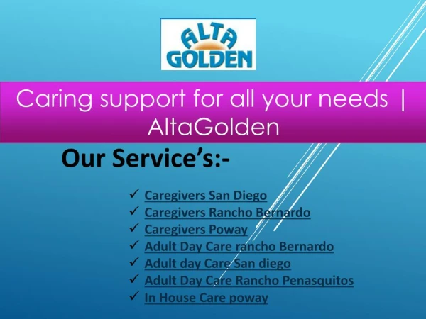 Caring support for all your needs | AltaGolden