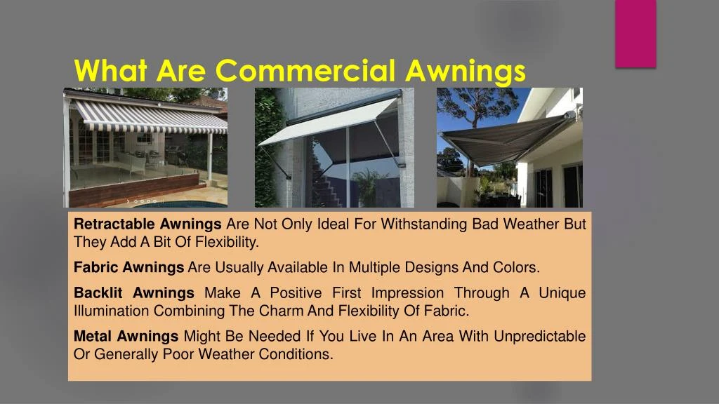 what are commercial awnings