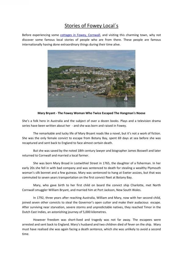Stories of Fowey Local´s