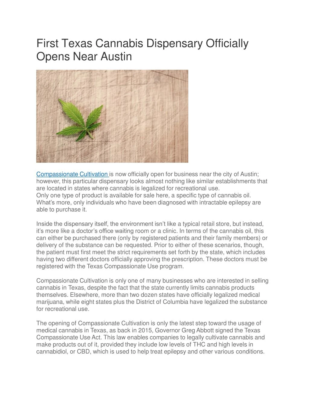 first texas cannabis dispensary officially opens near austin