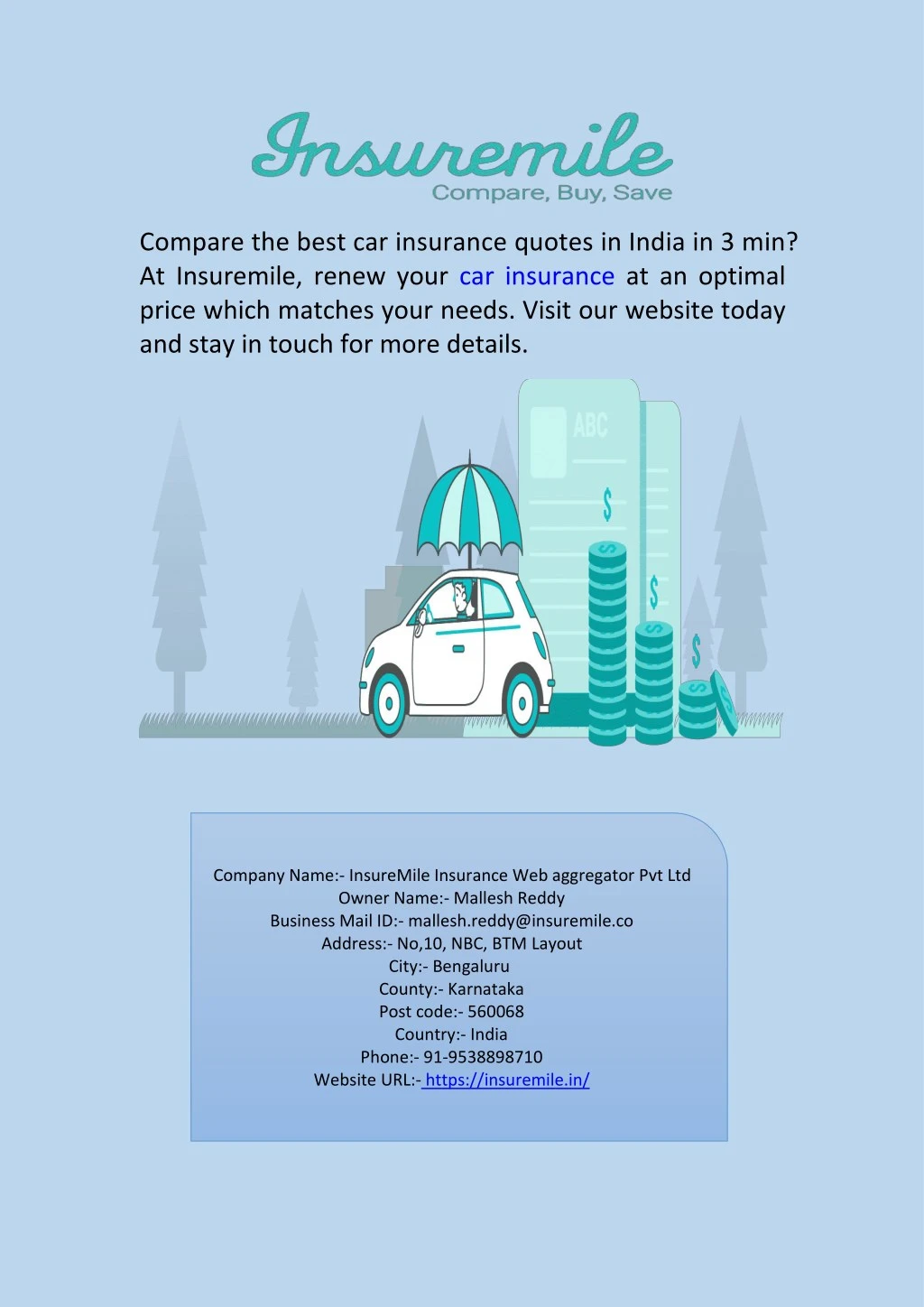 compare the best car insurance quotes in india