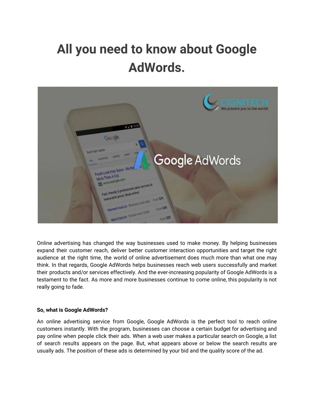 all you need to know about google adwords