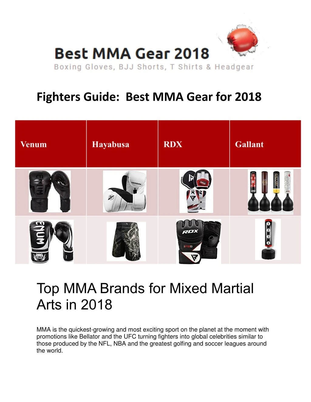fighters guide best mma gear for 2018
