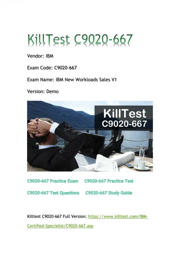 2018 Killtest C9020-667 Real Exam Q&As