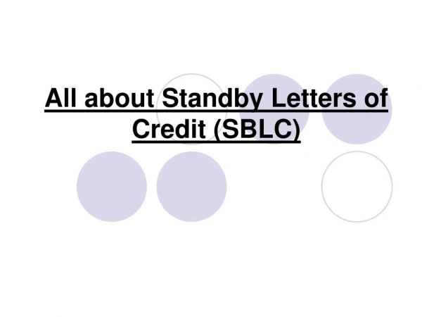 What Is Standby Letters of Credit (SBLC)