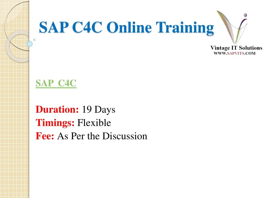 sap c4c online training