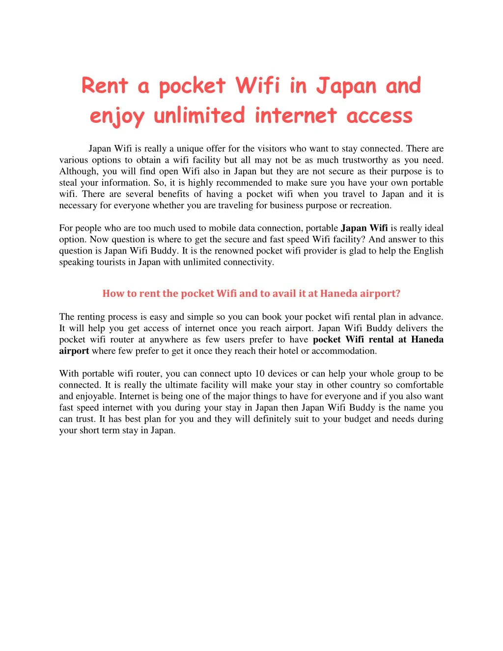 rent a pocket wifi in japan and enjoy unlimited