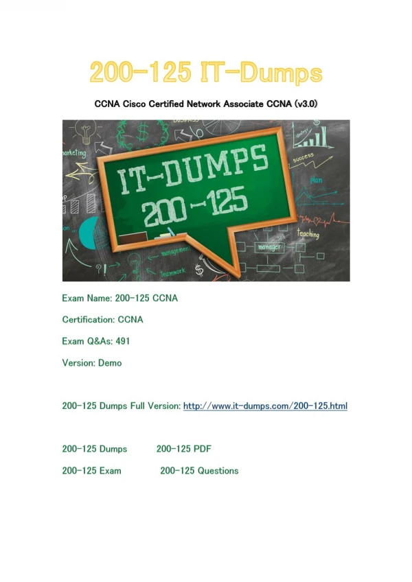 New IT-Dumps 200-125 Free Dumps Download