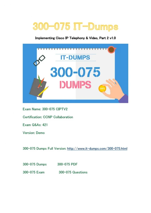 New IT-Dumps 300-075 Free Dumps Download
