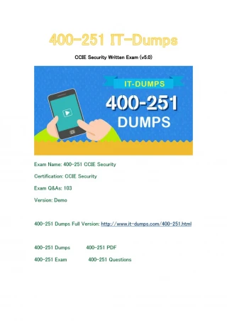 New IT-Dumps 400-251 Free Dumps Download - slide 1