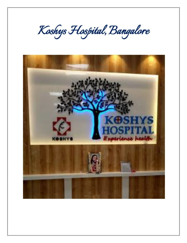 Intensive Care Unit in Bangalore - Koshys Hospital