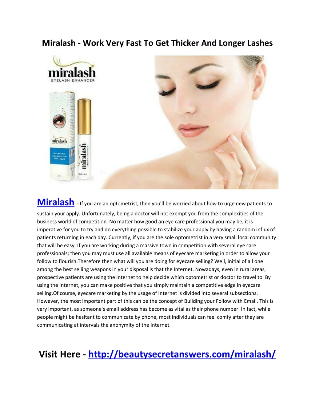 miralash work very fast to get thicker and longer