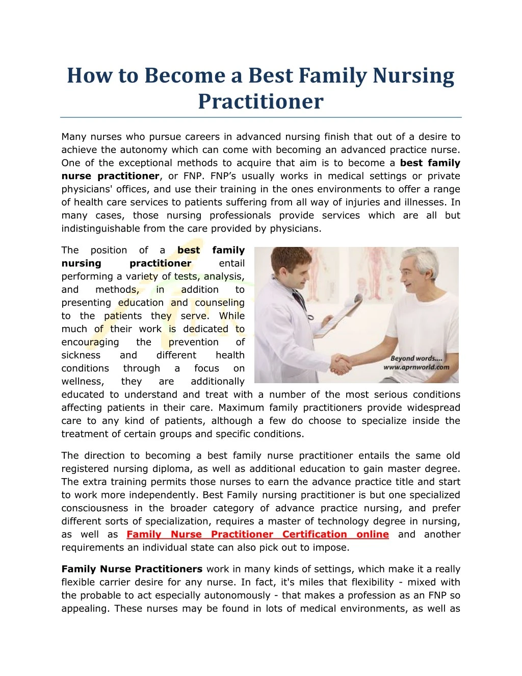 how to become a best family nursing practitioner