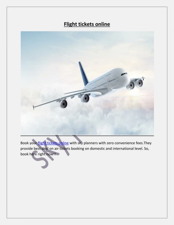 flight tickets online