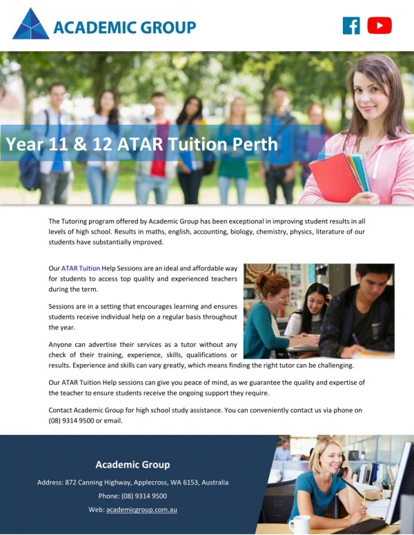 Year 11 & 12 ATAR Tuition Perth